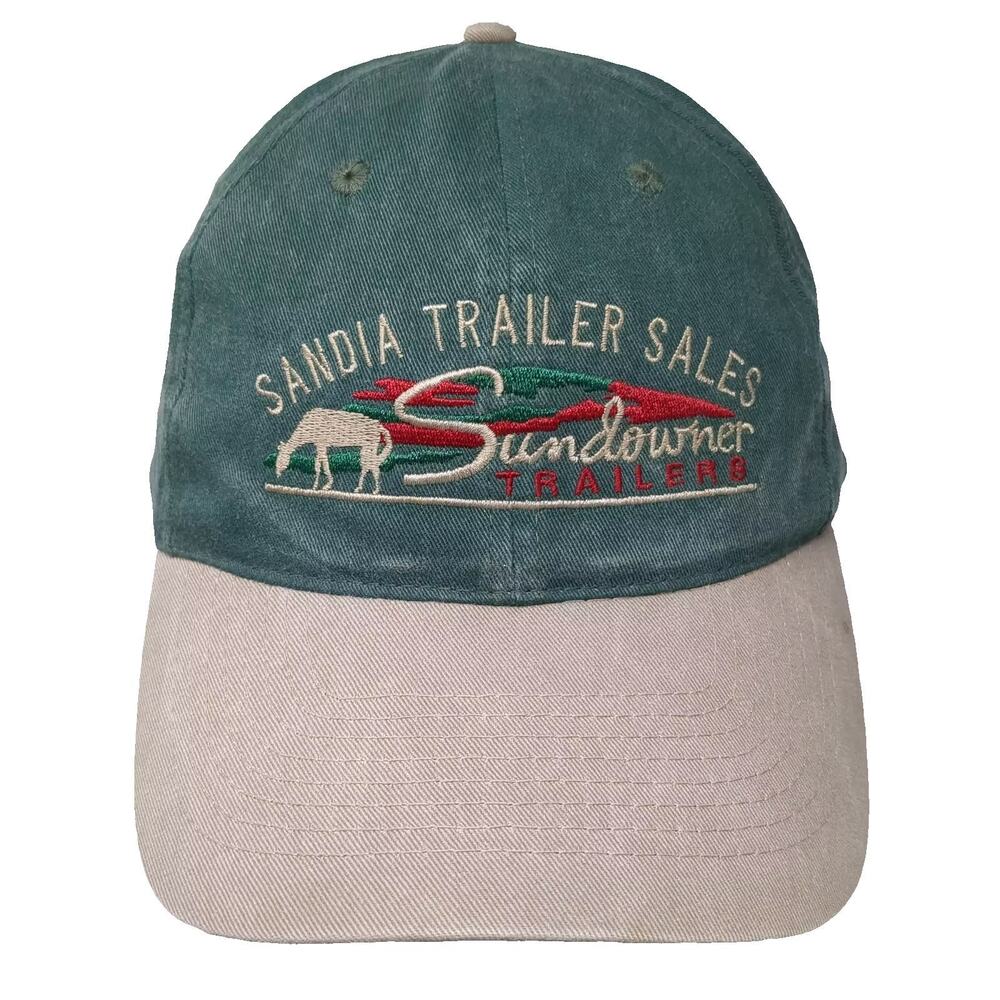 KC Caps Baseball Cap Green Beige Hat OS Sandia Trailer Sales Sundowner Horse
